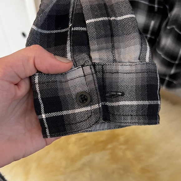 Burton | Black + Gray Plaid Button Down - Picture 5 of 7
